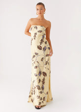 Alisa Strapless Maxi Dress - Buttercream Bliss