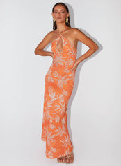 Keliegh Linen Maxi Dress - Tropic Sunset